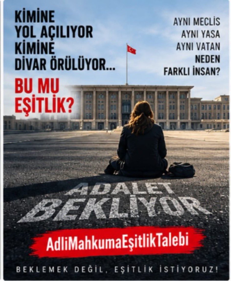Deniz262521's tweet photo. Terörsüz Türkiye sürecinde belli bir gruba özgü özel ve geçici af düzenlemesi konuşulurken, aynı cezaevinde yatan adli mahkumun yok sayılmaz 
Hukuk devleti, kişiye ve kimliğe göre değil eşitlik ilkesine göre işlemelidir.
Adaletin tecellisi için tek çözüm @GenelAf 
FazlasıDeğil EşitÇerçeve
@dbdevletbahceli @YildizFeti
@efkanala @NumanKurtulmus