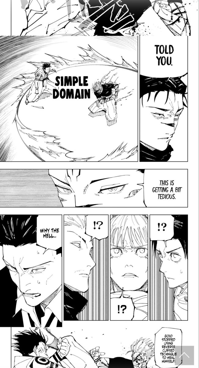Xperiment600's tweet photo. @Def_Not_Deuce Dude 
Sukuna had two options to win
1. Domain Expansion, which he tried as you can see but failed and went to his second option, the adaptation for the slash 
2. Gojo had one option. Unlimited void (or basically killing Sukuna) and once that failed, he lost. It’s that simple. https://t.co/qPh81heAKH