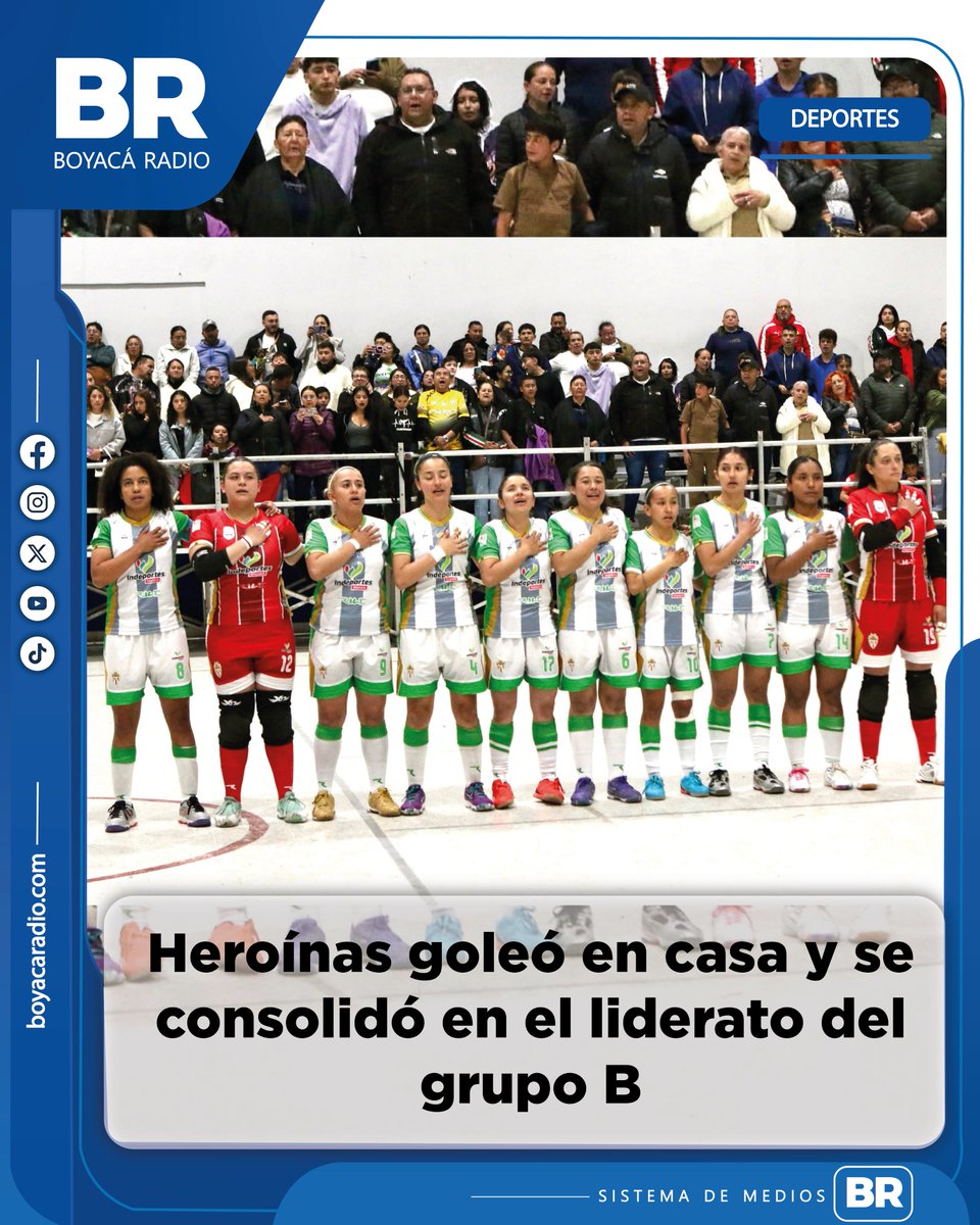 BoyacaRadio's tweet photo. El conjunto boyacense derrotó 7-0 a Chía en Tunja y mantiene el primer lugar del grupo B de la Liga Nacional Femenina de Fútbol de Salón. https://t.co/yKivmDx4IZ