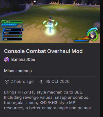 Dastanovich_'s tweet photo. Either my eyes deceive or I just saw someone on Nexus completely remake BBS' gameplay to be inline with the numbered KH titles https://t.co/lZdfS4ekog