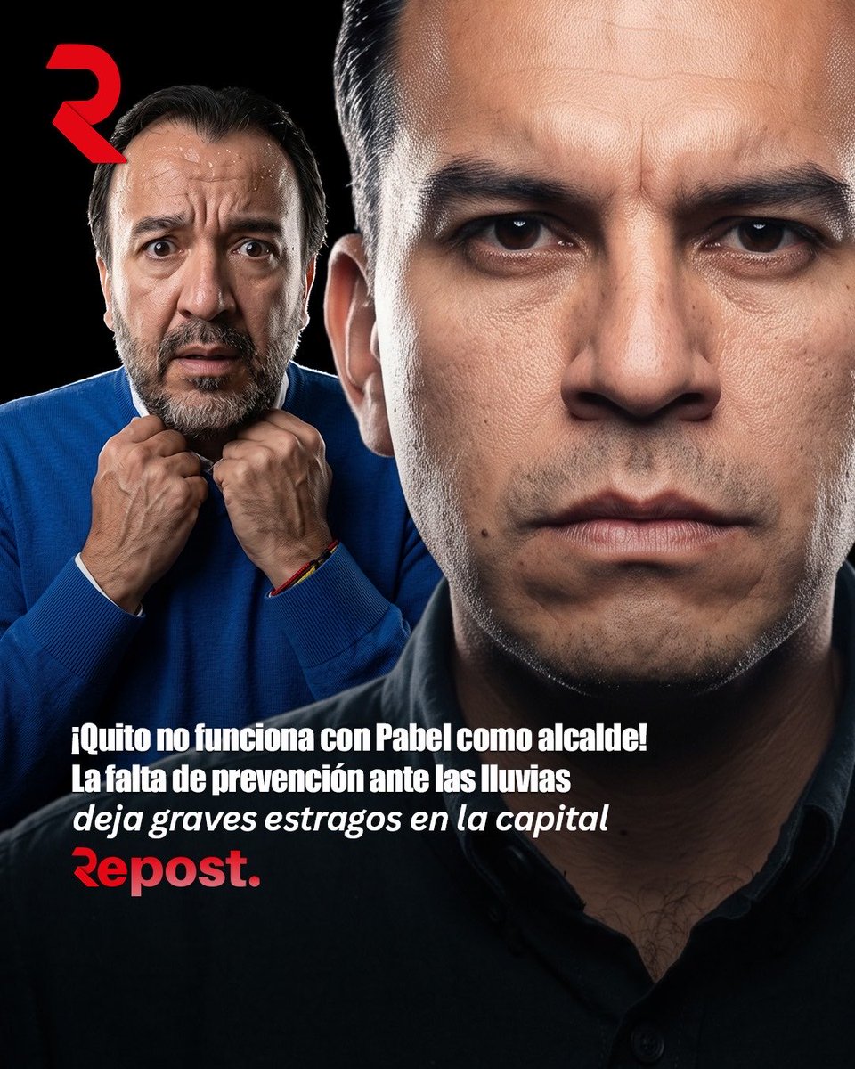 repost_ec's tweet photo. #Repost ¡Quito no funciona con Pabel como alcalde! La falta de prevención ante las lluvias deja graves estragos en la capital 

Harold Burbano, representante de ADN para la Alcaldía de Quito, enseña cómo debería funcionar la gestión del alcalde Pabel Muñoz tras las fuertes precipitaciones de octubre, señalando que, si bien las lluvias no se pueden controlar, el impacto de las inundaciones sí se puede prevenir mediante la limpieza constante de alcantarillas y el mantenimiento técnico de colectores; Burbano enfatizó que la falta de preparación ante el cambio climático ha vuelto a dejar calles colapsadas, vehículos arrastrados, el metr subterráneo desavilitado y pérdidas materiales para los quiteños bajo la consigna de que «la ciudad no funciona».

#QuitoBajoElAgua #PrevenciónYa #HaroldBurbano #AlcaldíaQuito