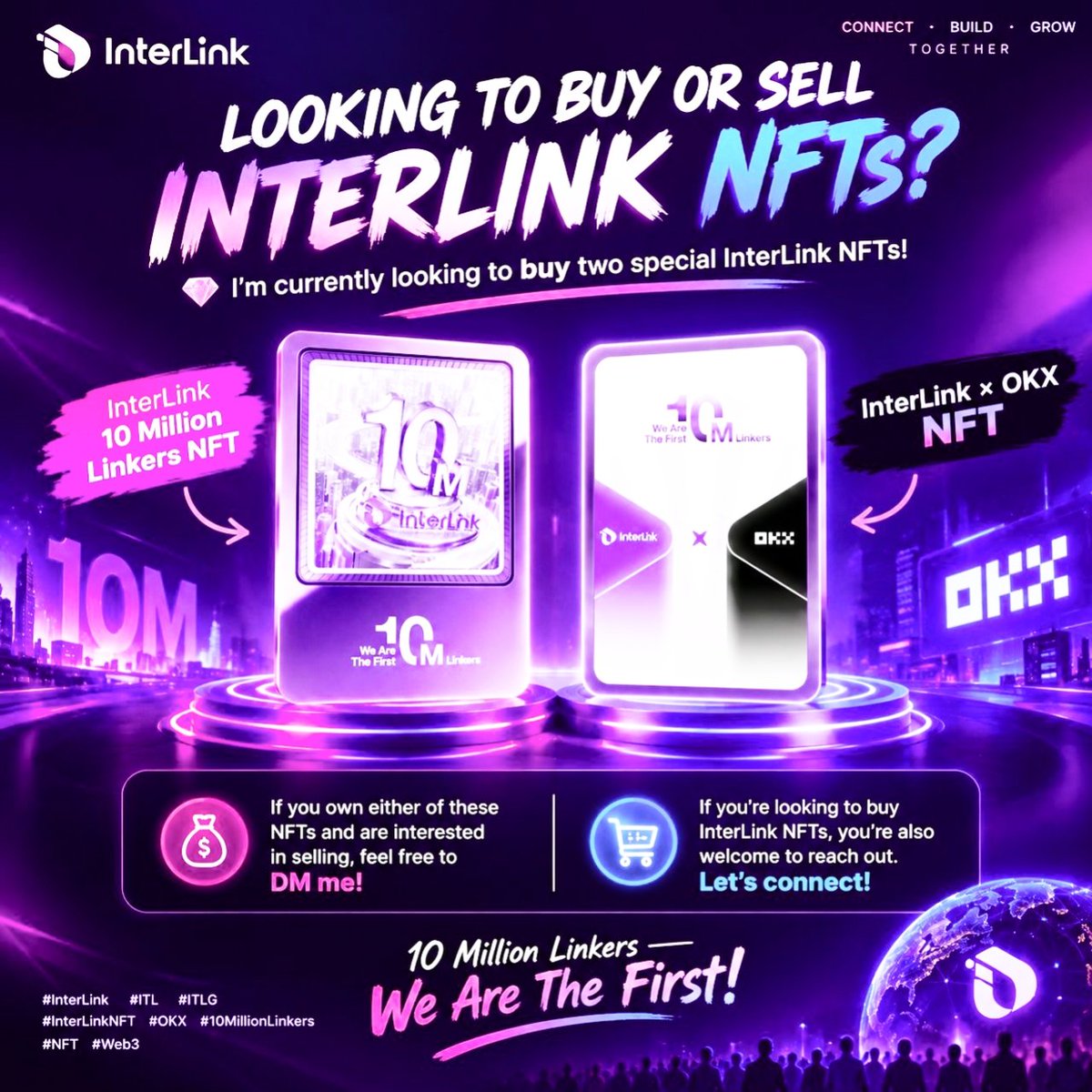 faijul260's tweet photo. 🔥 Looking for InterLink NFTs! 💎
💜 10M Linkers NFT
🖤 InterLink × OKX NFT
Selling yours? DM me! 📩
Buying InterLink NFTs? Let’s connect! 🤝
Telegram: @Interlink666
🌍 We Are The First 10M Linkers! 🚀
#InterLink #ITL #ITLG #NFT #Web3‌‌ https://t.co/zuMGyEMblv