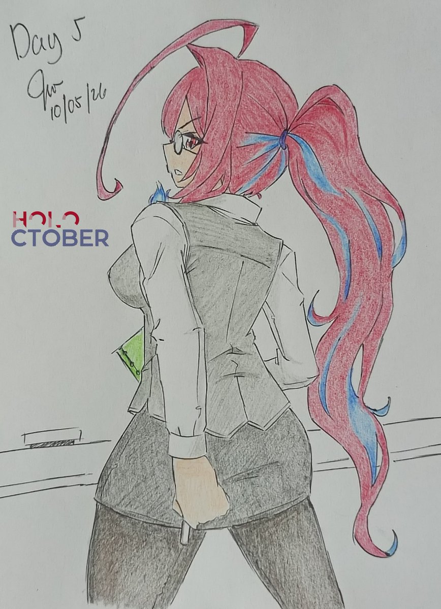 IINER0II_'s tweet photo. [holoctober] Day 5 - Teacher of Justice💄📏❤️

#holoctober #BloodflameArt https://t.co/2xgYmckopG