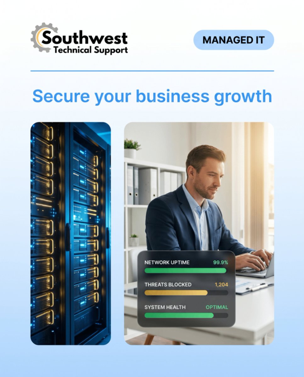 SupportSwt26513's tweet photo. Secure your business with 24/7 monitoring and proactive IT support. We keep your systems running and threats blocked. Contact us today. 🛡️ #ITSupport https://t.co/nGpVEqgFaX