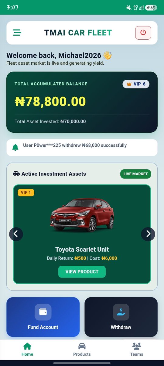 _Real_Godson's tweet photo. Want to earn daily through Asset Rental? 
Instead of your money lying on your bank, why not put it to work. 
With TMAI car Fleet rentals, you can in co-invested in commercial car rentals and get good rates ROI paid daily to your account.

Minimum Product Package is N6,000 https://t.co/MABLgLdcU4