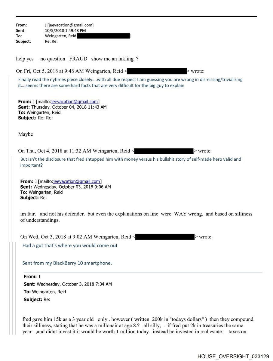 EpsteinsEmails's tweet photo. 📧 Oct 5, 2018 · 1:49 PM
From: Jeffrey Epstein
To: Weingarten, Reid

Days after the New York Times blockbuster on how Fred Trump's money made his son, Epstein argues the president's side to his own lawyer Reid Weingarten: "show me an inkling. ?"
#EpsteinFiles https://t.co/Sv9i0xOj8m