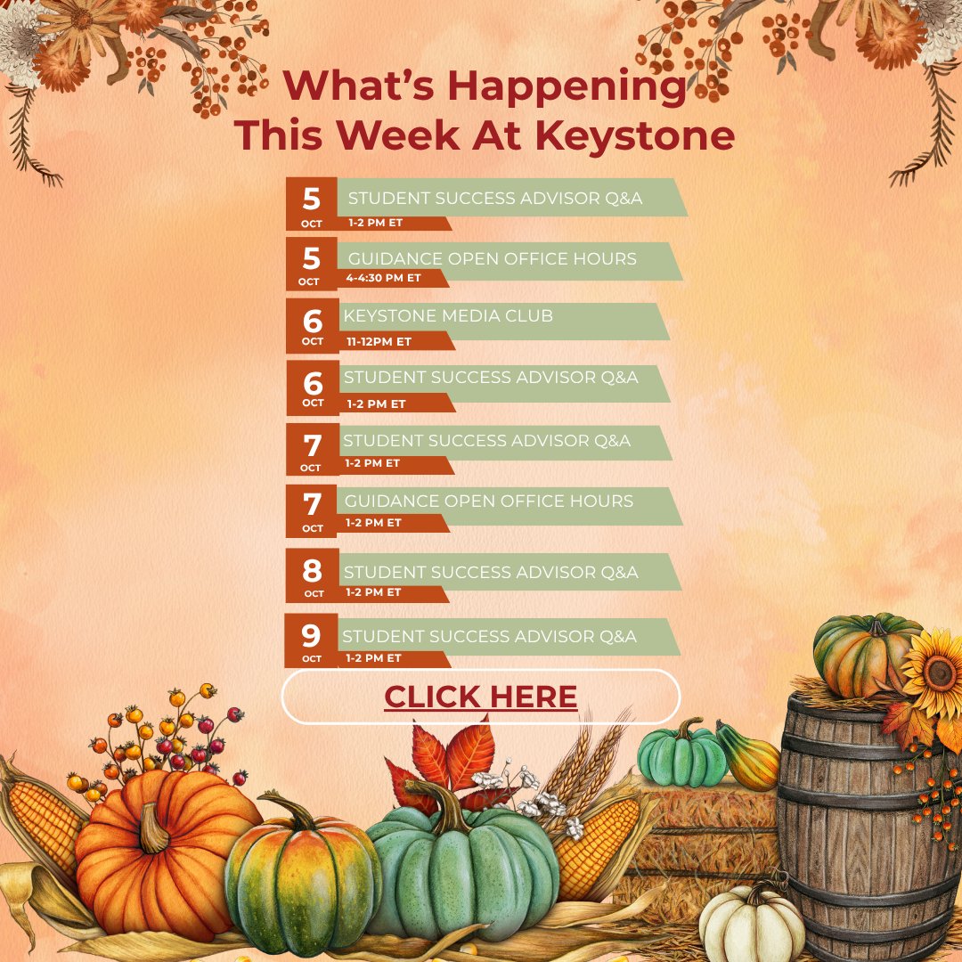 learnatkeystone's tweet photo. Here's what's happening this week at The Keystone School! Click here to see our entire school calendar: https://t.co/Vbq1QTfxsd
#thekeystoneschool #onlinelearning #livewhilelearning #getinvolved #learnfromhome #extracurriculars #schoolcalendar https://t.co/MqvyeZd1IE