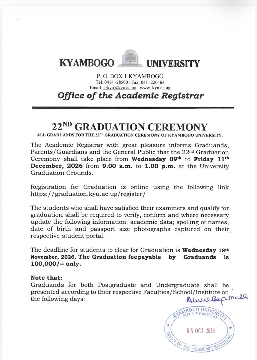 KyambogoGuild's tweet photo. Class of 2026🎓kindly receive this https://t.co/p4orgdeaUO
