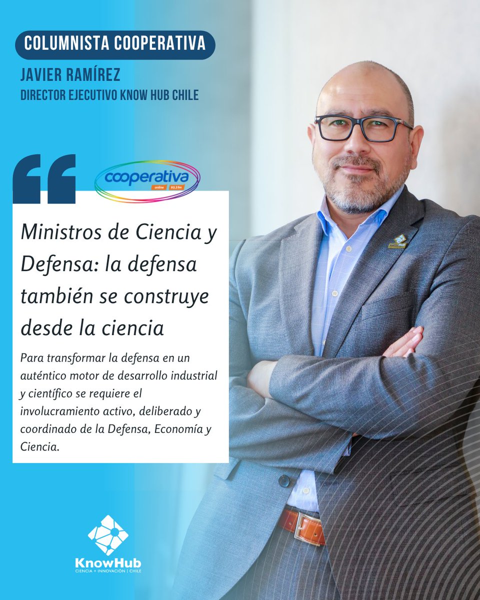 KnowHubChile's tweet photo. Hay capacidades de defensa difíciles de adquirir por disponibilidad o costo. En su columna en @cooperativa, Javier Ramírez aborda cómo Chile puede desarrollar tecnología y soluciones de uso dual, conectando Defensa con el ecosistema CTCI.

🔗 Léela aquí: https://t.co/uFcmz3DmkW https://t.co/Y4i0eZwfCv