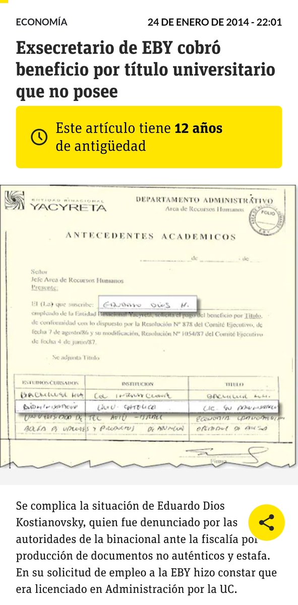 gogoro10's tweet photo. Imagínense que este quiere analizar una situación política. Un tipo que falsificó un título de grado para cobrar un plus en una binacional. Fue denunciado, no devolvió un guaraní al Estado. Fue salvado cuando ingresó al CARTISMO. Nada es serio con este IMPRESENTABLE. https://t.co/F9BZ3PMeMr