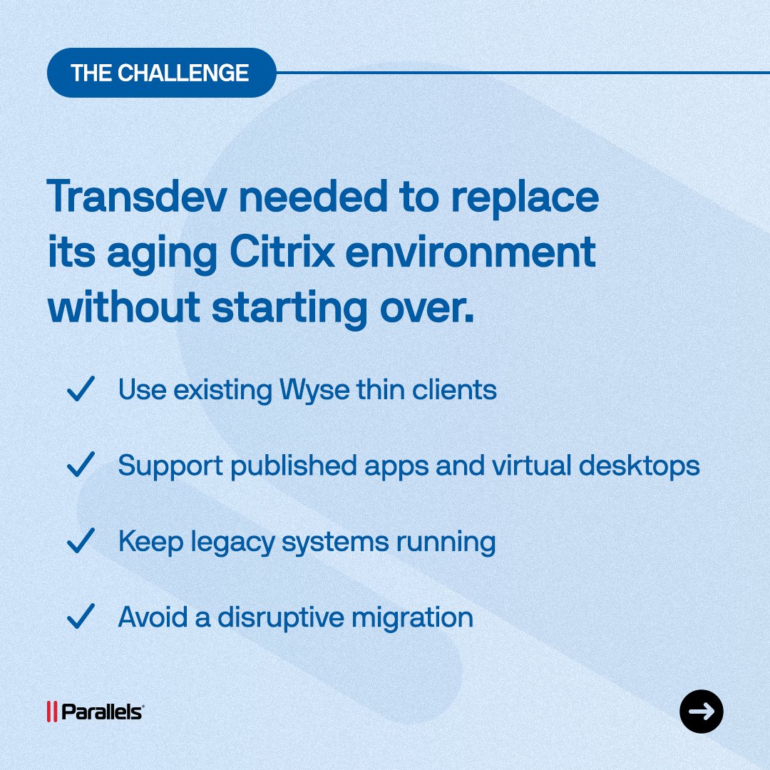 parallels's tweet photo. Transdev Nederland transitioned to Parallels RAS while keeping its existing hardware and supporting legacy apps throughout the move. 

The result? Simpler management and roughly 50% lower licensing costs.

Get the full details on how they made the switch: https://t.co/DTjPGG1XmB https://t.co/mAPJngg2Ps