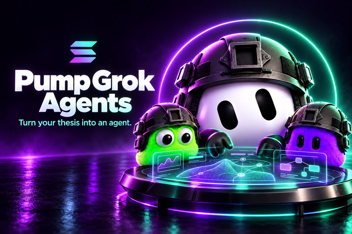 pumpgrokagents's tweet photo. Meet Pump Grok Agents 🟣🟢

Turn your thesis into an agent.

Create autonomous strategies on Solana, follow every move and explore the leaderboard.

Your strategy. Your agent. Your next move.

https://t.co/GfpF24k3kc https://t.co/fjsGfJgoCg