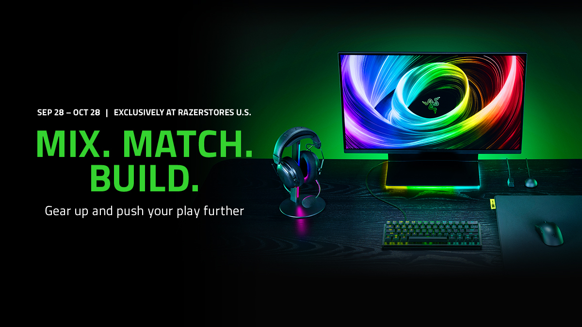 RazerStore's tweet photo. Mix. Match. Build. 🖥️

Come build your loadout at RazerStore, a curated bundle picked out by an evangelist to match your gaming style. Choose from FPS, MMO, or All-Around.

#Razer #RazerStore https://t.co/mCmYSycmdm