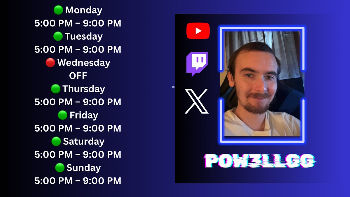 POW3LLGG's tweet photo. MY NEW SCHEDULE https://t.co/hSl3wnlwSY