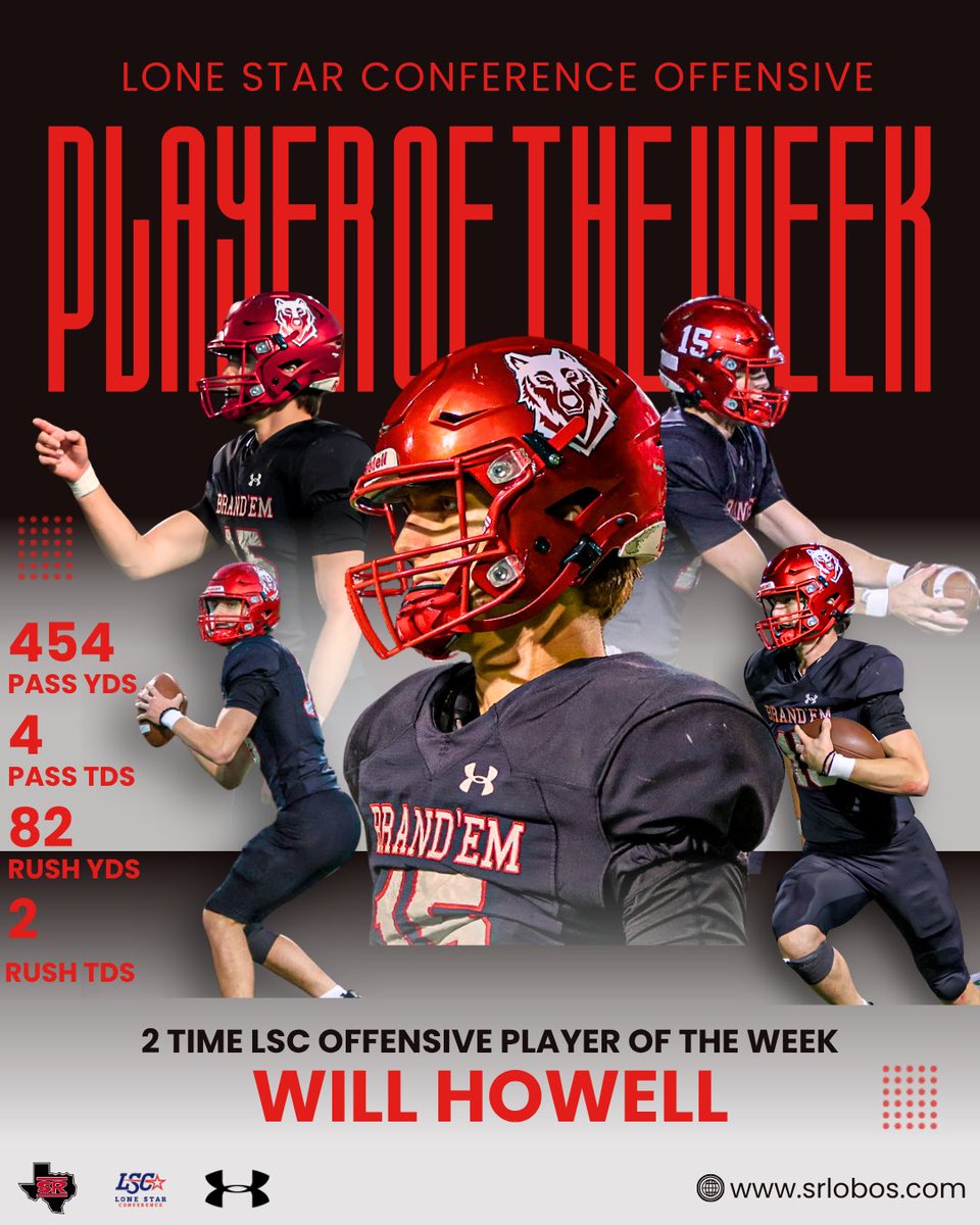 sul_sports's tweet photo. Howell’d you like that? Because WE LOVE IT! 

Will Howell is the Week 5 LSC Offensive Player of the Week! https://t.co/quSSXnuIbm