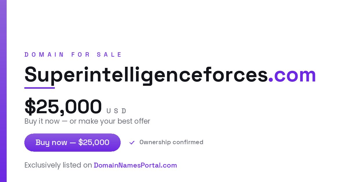 metaverse_gym's tweet photo. https://t.co/MCGqoyItmt 🔥
Now for just $25,000 @afternic
#superintelligenceforce #superintelligence #si https://t.co/lNpTKsqYIE