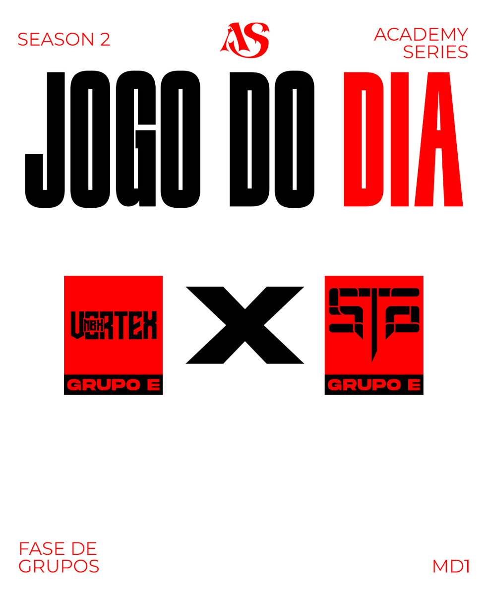 academyseriesvl's tweet photo. JOGO DO DIA - GRUPO E
NBX VERTEX 🆚 START THE GAME https://t.co/PbB9k1KnZS