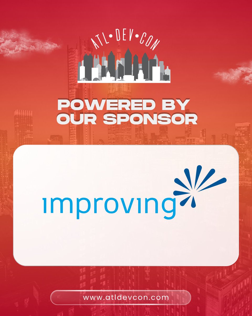 ATLDevCon's tweet photo. 🌟 Proud to welcome Improving back as a longtime Platinum Sponsor of Atlanta Developers Conference!

Their continued support of our developer community means a lot, and we’re excited to have a strong Improving presence at this year’s event.

🔗 https://t.co/ja7Bedm7ES https://t.co/Ns1hy2rLCk