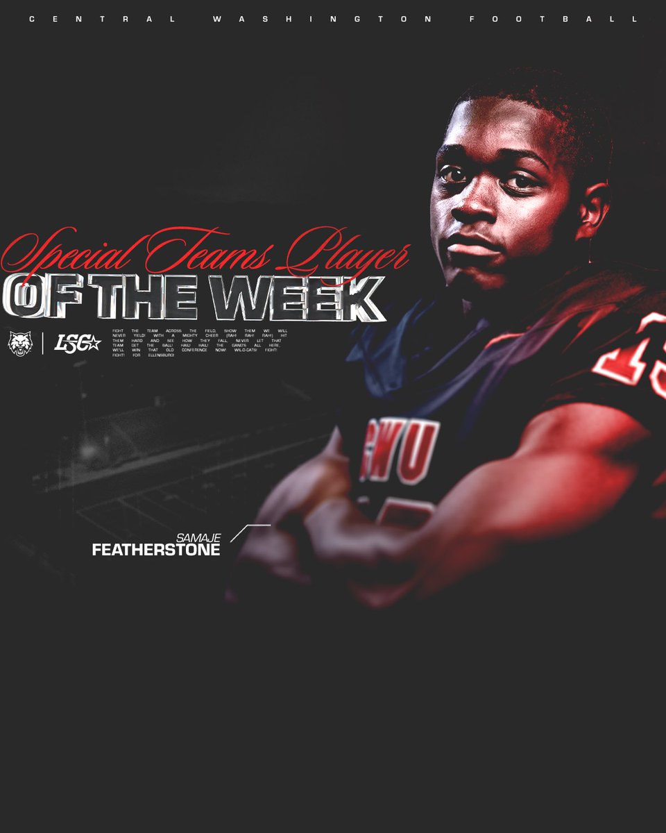 CWUAthletics's tweet photo. With his 127 kick return yards on 3️⃣ returns @maje._bo is your @lonestarconf Special Teams Player of the Week❗️😤

#reigncrimson https://t.co/b3FRXzX4a2
