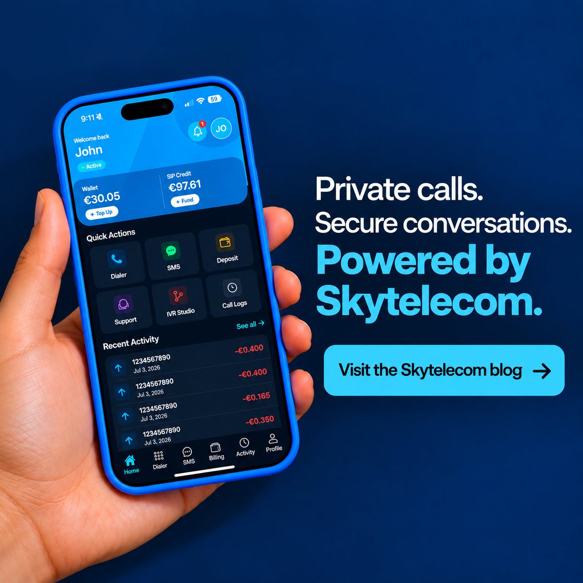 Skytelecom_x's tweet photo. Private calls should feel private.
With Skytelecom, enjoy secure conversations, reliable connectivity, and a communication experience designed with your privacy in mind.
Stay connected. Stay secure. Stay with Skytelecom.
#Skytelecom #PrivateCalls #SecureConversations #Telecom #SecureCommunication #StayConnected