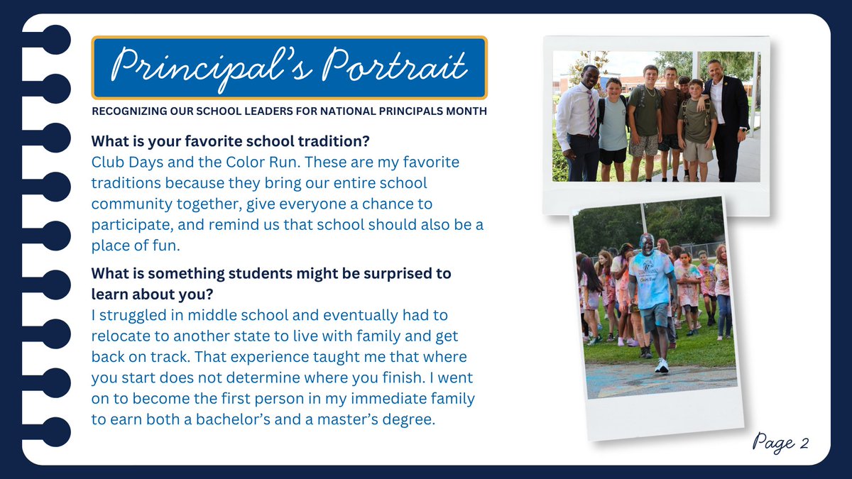 HillsboroughSch's tweet photo. PRINCIPAL'S PORTRAIT 📸 October is #NationalPrincipalsMonth, and all month long, we're shining a spotlight on the incredible principals who lead, inspire, and make a difference in our schools every day! 💙

Through #PrincipalsPortraits, you'll get to know some of the tremendous leaders behind the principal's desk, learning what they love most about leading their school, a tradition they love to participate in, plus a fun fact their students and families might not know!

Next up, meet David Parker, the proud principal of @TurkeyCreekMS! Join us in celebrating Principal Parker and the incredible work he does for our Gobblers! 🦃
