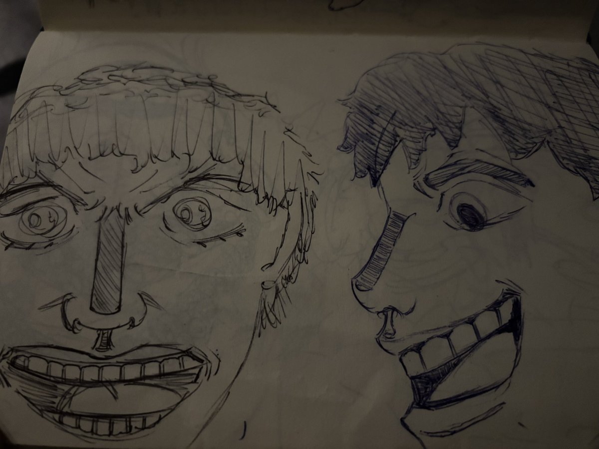 Matthewqxj's tweet photo. This was my first ever practice drawing. 

I started with only faces because I’m used to drawing backgrounds and didn’t want to be a one trick pony. https://t.co/EfefZwGDnK