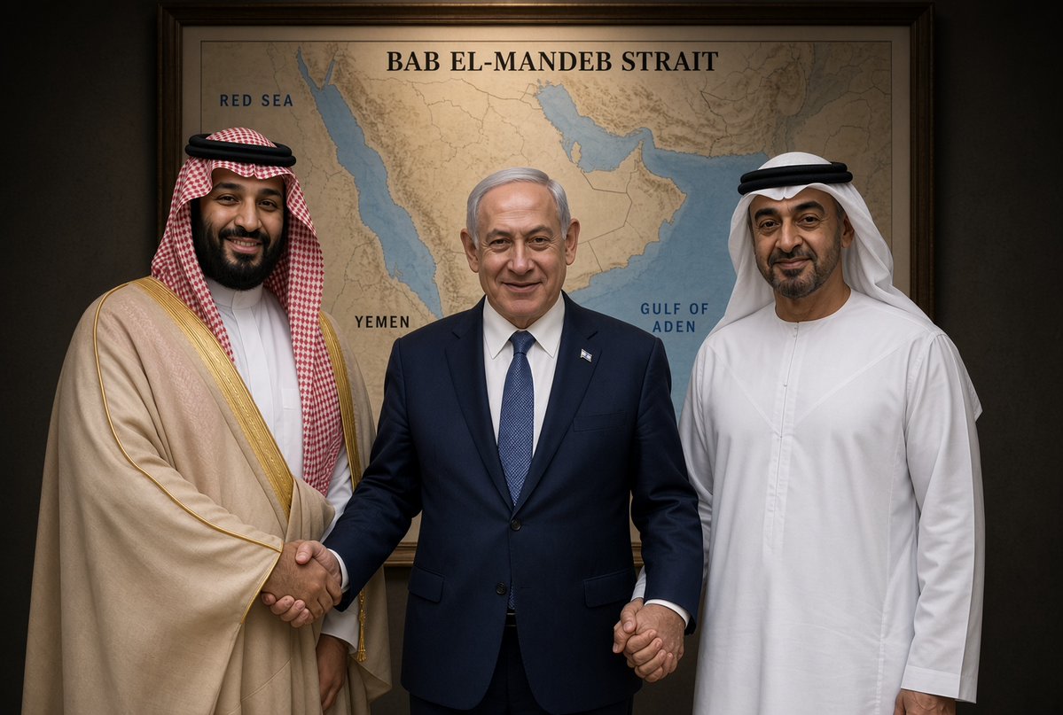 moatazmatar's tweet photo. نجح نتنياهو فيما لم ينجح فيه ترامب وزعماء الخليج .. بل والامة العربية جميعاً !!

29 سبتمبر لقاء واحد في ام ظبي جمع فيه مرسال ابن سلمان مع ابن زايد وقالهم بلا لعب عيال ،، اللي بيجمع إسرائيل والسعودية والامارات اكبر من لعب البذران عندنا مصالح اكبر من تهاوشكم  ،، عايزني اساعدكم قوموا بوسوا بعض ،، 

تاني يوم مباشرة 30 سبتمبر التقى خالد بن سلمان مع أخيه منصور ابن زايد ،، 

اليوم 5 أكتوبر القوات السعودية والاماراتية بيعلنوا تقدمهم عند باب المندب ،، بركاتك يا نتنياهو ،،

سؤالين محددين : هل الثمن الذي دفع هو موافقة السعودية على تقسيم اليمن شمالي وجنوبي كما تريد الامارات وإسرائيل ؟ واذا تدخلت ايران في صراع باب المندب فهل ستخرج الجامعة العربية لتدينها في حين صمتت على السعودية والامارات ؟!! 

الإجابة عن السؤالين تكمل الجزء الناقص من الصورة العظيمة اللي بنعيشها ،، فلا احد يتحدث عن حقن دماء الاشقاء ،، فالدم العربي هو الورقة الوحيدة التي لا تحسب في تلك الصفقات ،، 

الله غالب