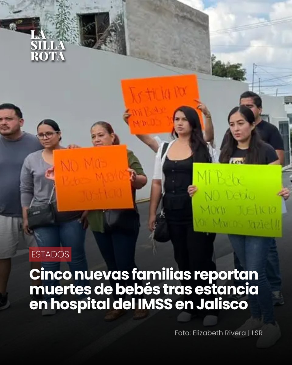 lasillarota's tweet photo. #Estados | Cinco familias reportaron la muerte de sus bebés ocurridas entre marzo y septiembre de 2026 en el Centro Médico Nacional de Occidente del IMSS, en Guadalajara, Jalisco. Con estos casos suman ocho los fallecimientos denunciados por padres de recién nacidos hospitalizados. MP. 

🔗 https://t.co/AZ4wa4iKHy