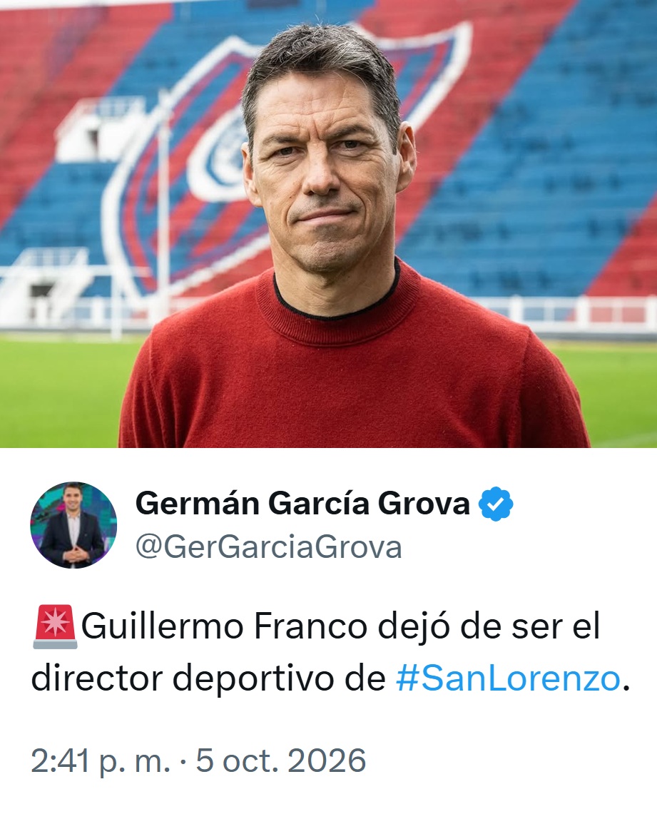 porquetendencia's tweet photo. "Guillermo Franco":
Porque informan que deja de ser el director deportivo de San Lorenzo https://t.co/UyPcomvuyj