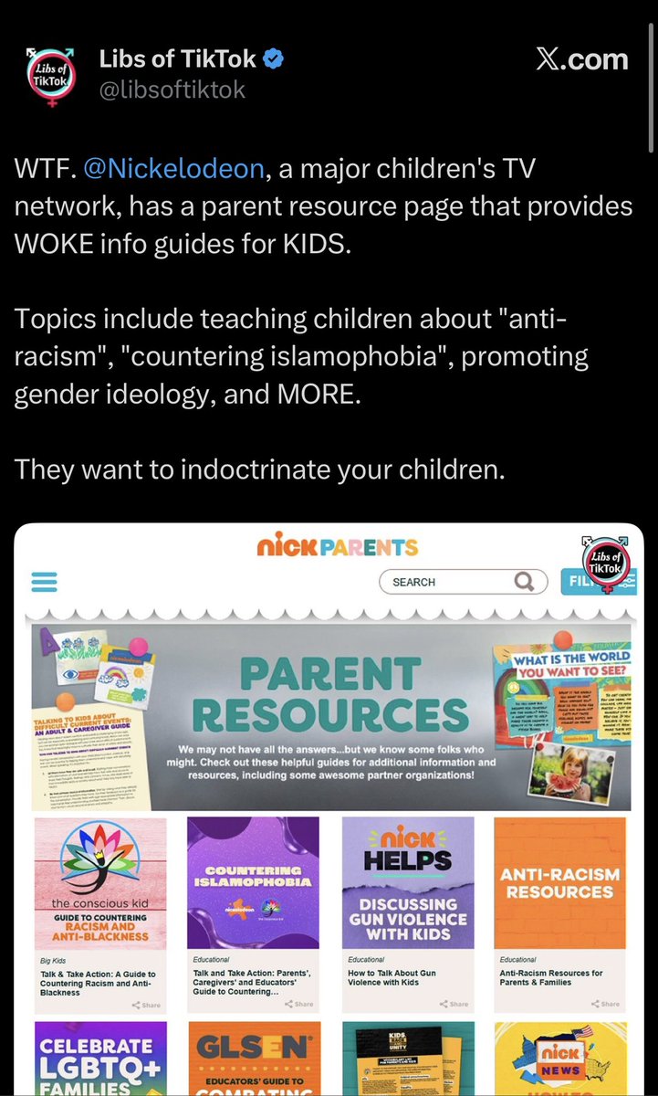 chayalies's tweet photo. Oh no! 
Nickelodeon’s is doing the horrific act of… trying to have kids not grow up as sheltered snowflakes crying about other religions and skin colors like Chaya 

The horror https://t.co/1ujO0BPRZc