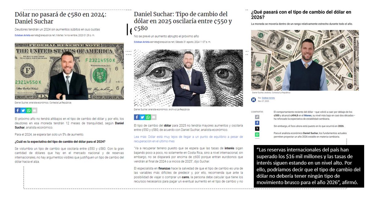 jfcorrea's tweet photo. Solo para que tengan presente que David Suchar nos compartirá en noviembre su predicción del dólar para el 2027. En la imagen su pronóstico 2024, 2025 y 2026. https://t.co/2QtWnyuHYD