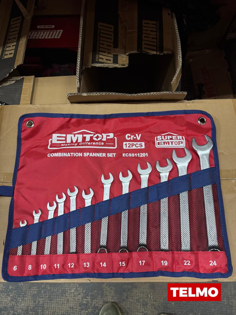 Telmotools's tweet photo. Set Llaves Combinadas 6-24mm + Funda 12 Piezas ECSS11201 - Emtop

💵 $57.000 efectivo o transferencia
💳 o 6 cuotas sin interés de $11.450

✅ 12 llaves combinadas boca fija y corona

🇦🇷 Enviamos a todo el país
🚛 Si estás en CABA o GBA podés pagar al recibir.

#Emtop https://t.co/TXnBcozeHE