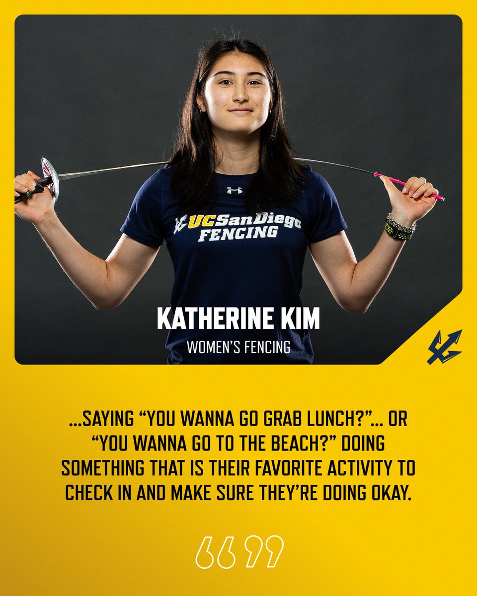 UCSDtritons's tweet photo. How do you check in on a teammate?

Sometimes it starts with a simple “How are you?”

Hear how Triton scholar-athletes start conversations with the people around them.

#CheckOnYourTeammate #ScholarAthleteMentalHealthWeek #SAMHW26 #GoTritons https://t.co/Eb8L30bd7o