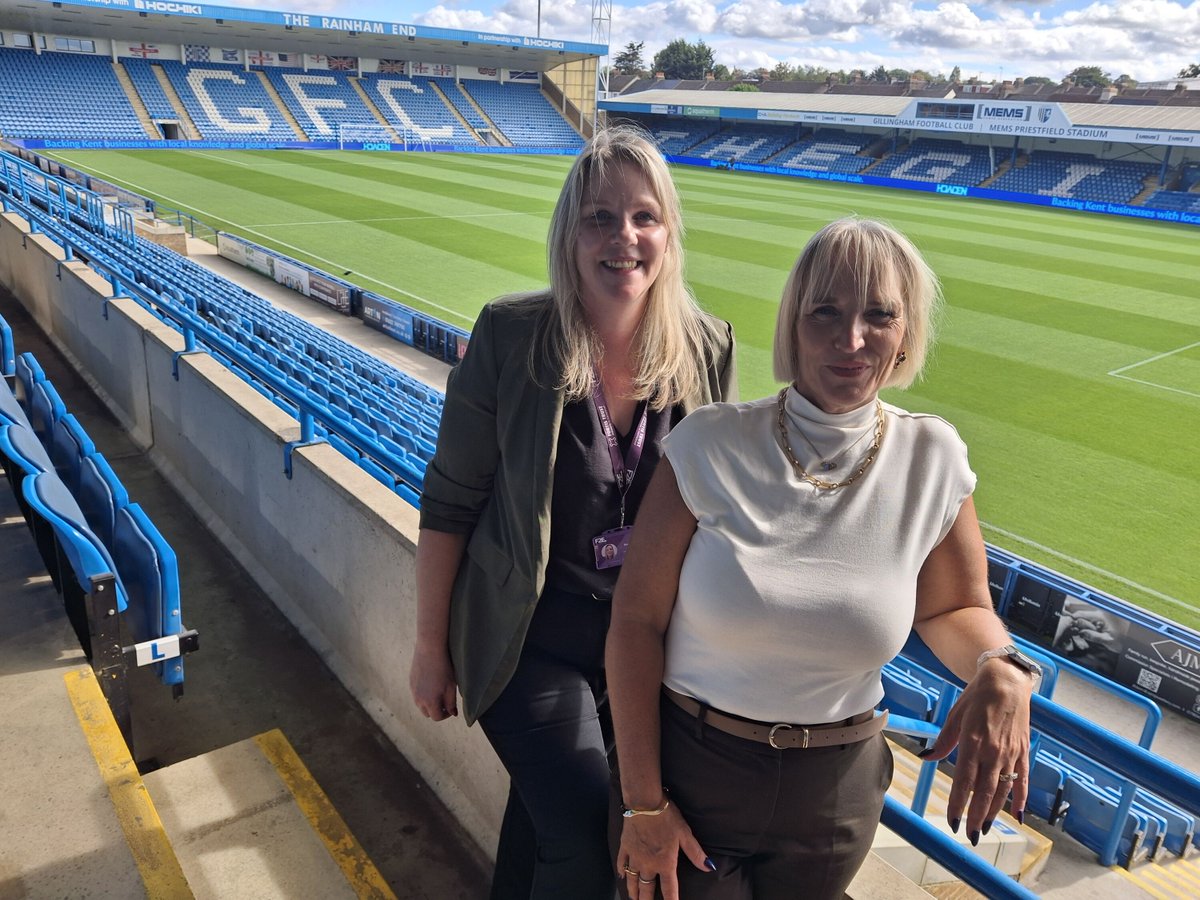 Forward2Employ's tweet photo. Our Head of Provision and Employer Engagement Lead recently visited Priestfield Stadium, home of @TheGillsFC 

Building relationships with local businesses and organisations is a key part of F2E's commitment to creating more opportunities for the young people we support. https://t.co/g1iPuXNdgs