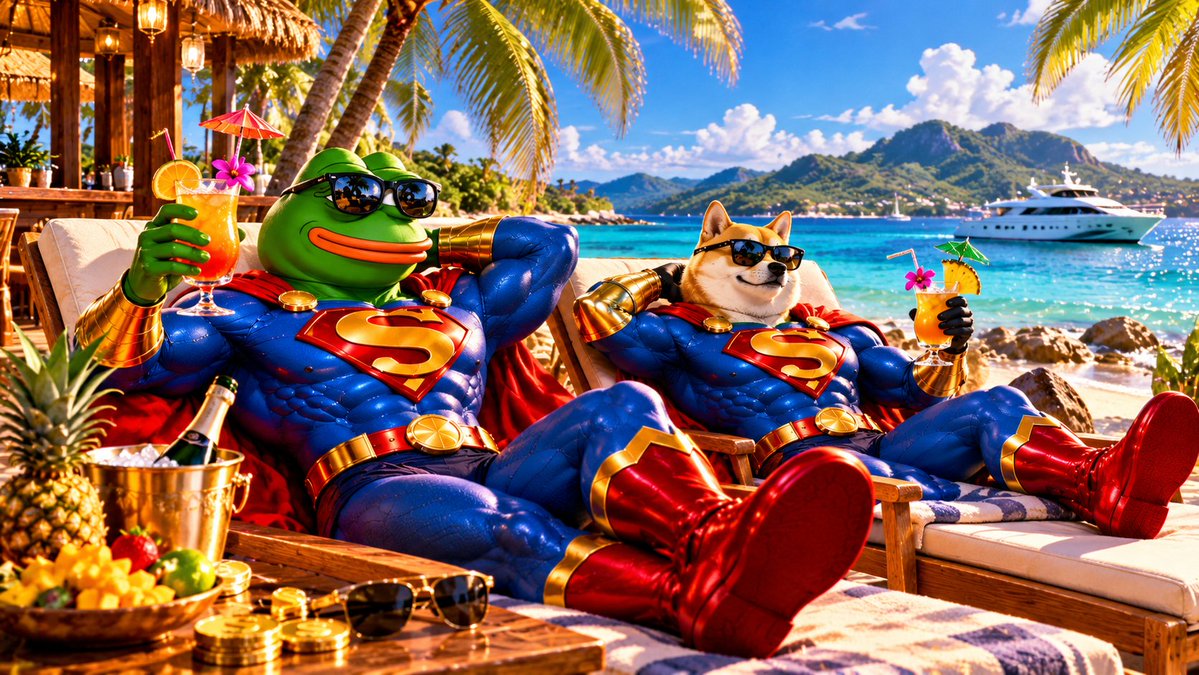 superpepesp's tweet photo. Just shilling with my bro… @SuperinuOG 😎🍹🌴

No stress. No panic. Just vibes, conviction &amp; Super season. 🐸🐕‍🦺🔥

We chill. We shill. We let the chart do the talking. 📈🚀

#SuperPepe #SuperInu #SP #SI #Solana #Memecoin #Crypto #Pepe #SHIB #Bullish #CryptoTwitter 🌴🍸💎 https://t.co/VeNdqst1IK