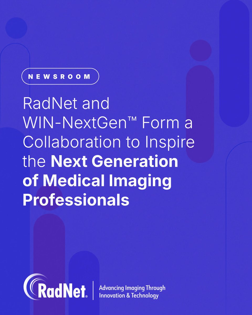 RadNetImaging's tweet photo. RadNet is proud to collaborate with WIN-NextGen™ to introduce middle school, high school and young adult learners to careers in medical imaging.

Through digital learning, mentorship and hands-on experiences, this collaboration aims to increase awareness of career opportunities in medical imaging and inspire the next generation of radiology professionals.

Learn more: https://t.co/YAju9TIIkv

#RadNet #WINNextGen #TotallyRadWithRadNet