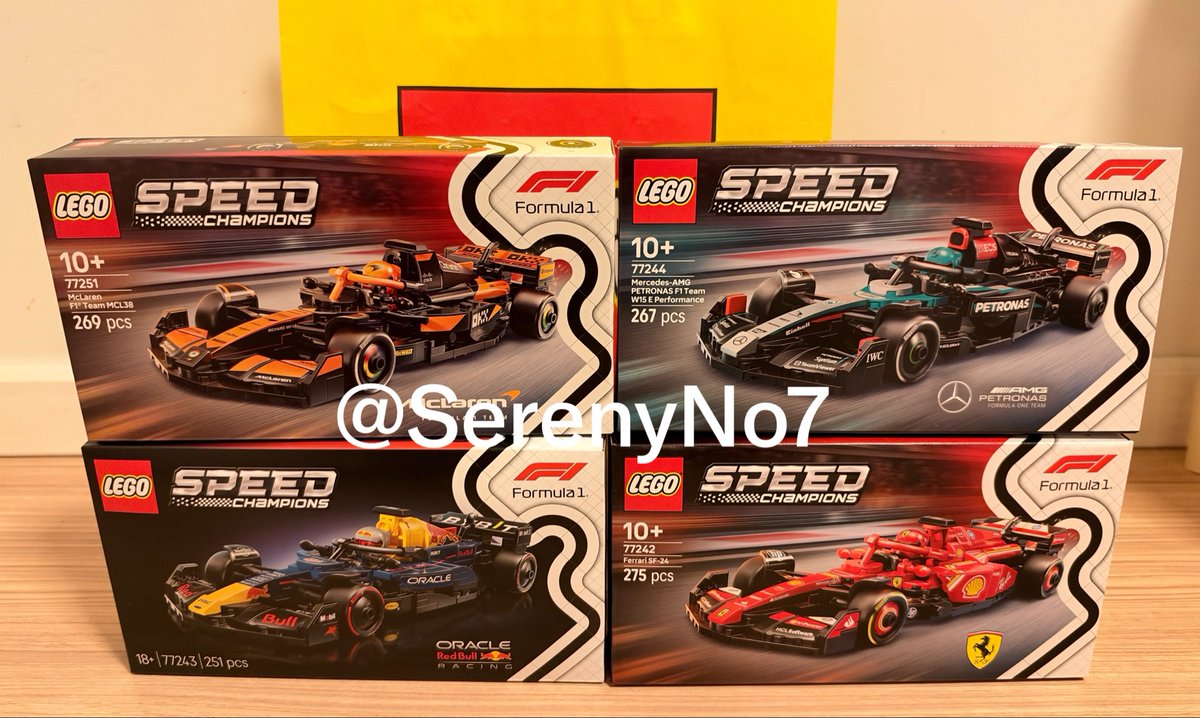 SerenyNo7's tweet photo. 🏎️ ปล่อย LEGO F1 Speed Champions มือ 1 ✨
📍950฿/กล่อง รวมส่ง 📦💨

🏁 77242 / 77243 / 77244 / 77251
*ของใหม่ ยังไม่แกะ ซื้อจาก Shop มาเก็บเองทุกกล่องค่ะ 🤍
(ราคาshop 1,100+)

🖤ปล่อยเพราะเปลี่ยนใจ จะไปต่อโมเดลใหญ่แทน 🥹
สนใจตัวไหน DM ได้เลย 💌

#ตลาดนัดlego  #ตลาดนัดf1 https://t.co/S3WZ3hrMh5