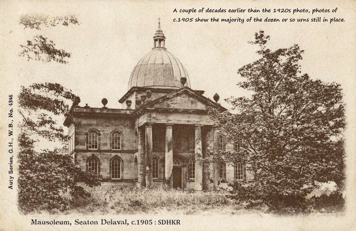 Novocastria2020's tweet photo. Recently came across a, new to me, photo of Seaton Delaval Mausoleum as it was in the 1920s, in a 1994 Issue of Country Life magazine. It is a higher quality image than most early c.20 photos of the mausoleum &amp; probably the last to capture the building in anywhere near its glory. https://t.co/OPdnWD1s72