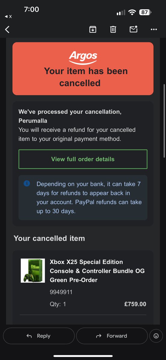 73960736Deepak's tweet photo. @Argos_Online can i know the reason if u dont have stock wh did u accept my payment and allocated me xbox series x25 for me 
I never expected this cancellation when i was eagerly waiting for xbox series x25 @XBOXSupport @xboxuk https://t.co/R9I4TzyDbs