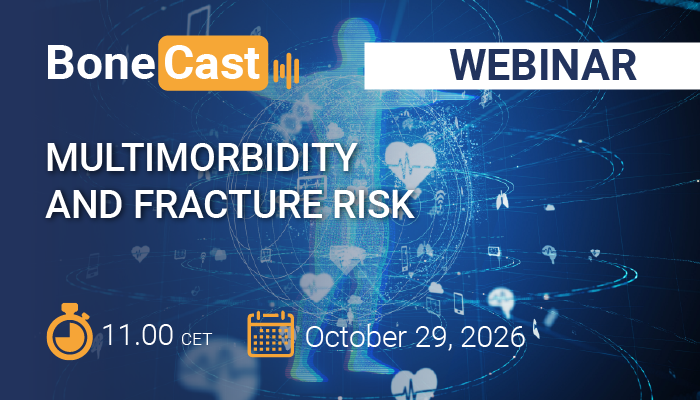 iofbonehealth's tweet photo. NEW BoneCast Webinar: Multimorbidity and Fracture Risk

🗓️ 29 Oct 2026 🕚 11:00–12:00 CET

Register 👉 https://t.co/S17CAHh6qW

Multimorbidity raises refracture risk. Prof Robert Blank shows how to quantify it and identify high-risk patients. #Osteoporosis #FLS #fragilityfractures