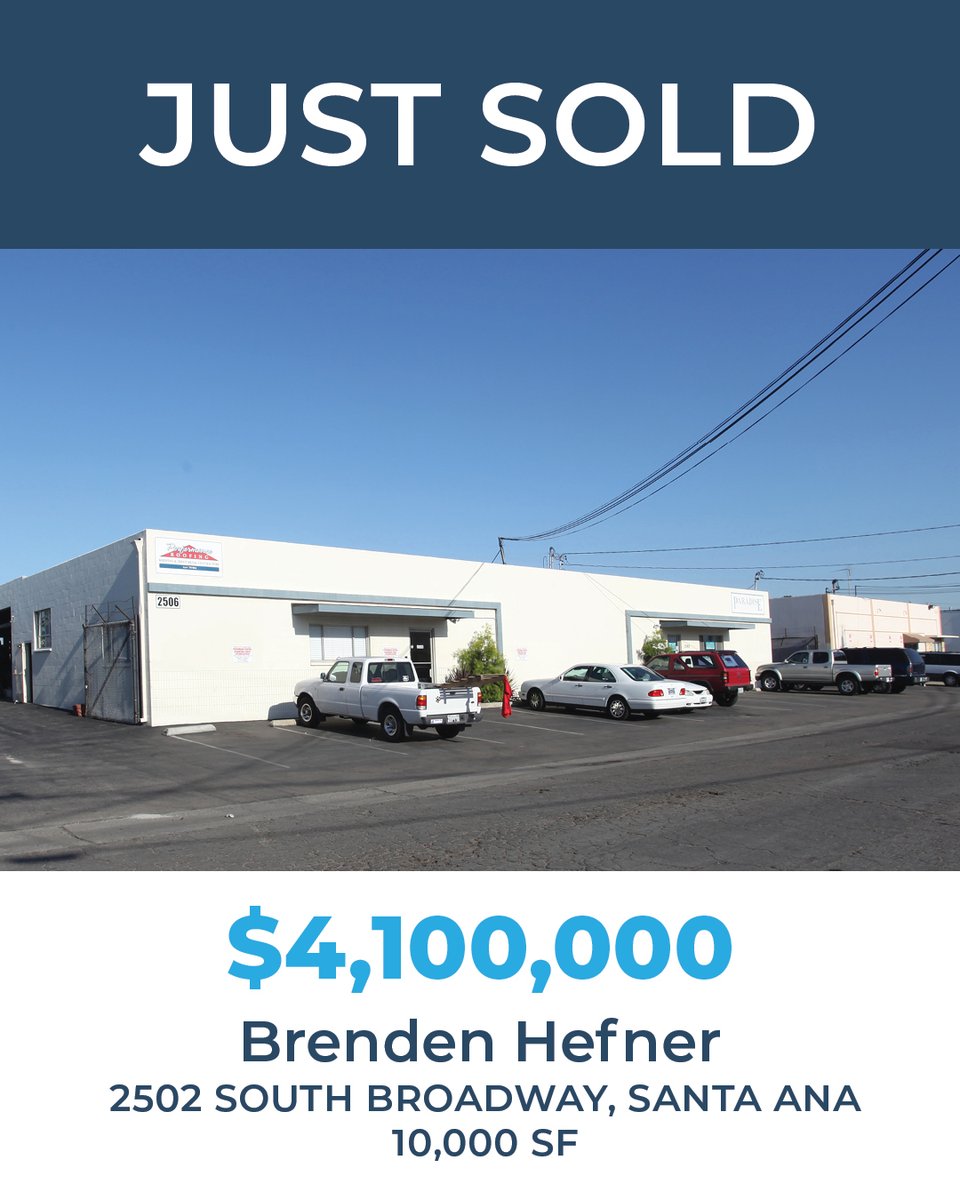 VoitRealEstate's tweet photo. Outstanding job by Brenden Hefner of Voit’s Anaheim office who represented his client in the $4,100,000 acquisition of 10,000 SF of industrial space in Santa Ana. Nice work, Brenden!

#VoitRealEstate #CREBroker #RealEstate #CommercialRealEstate #SocalRealEstate #Industrial #CREInvesting #Investing #TradedLA