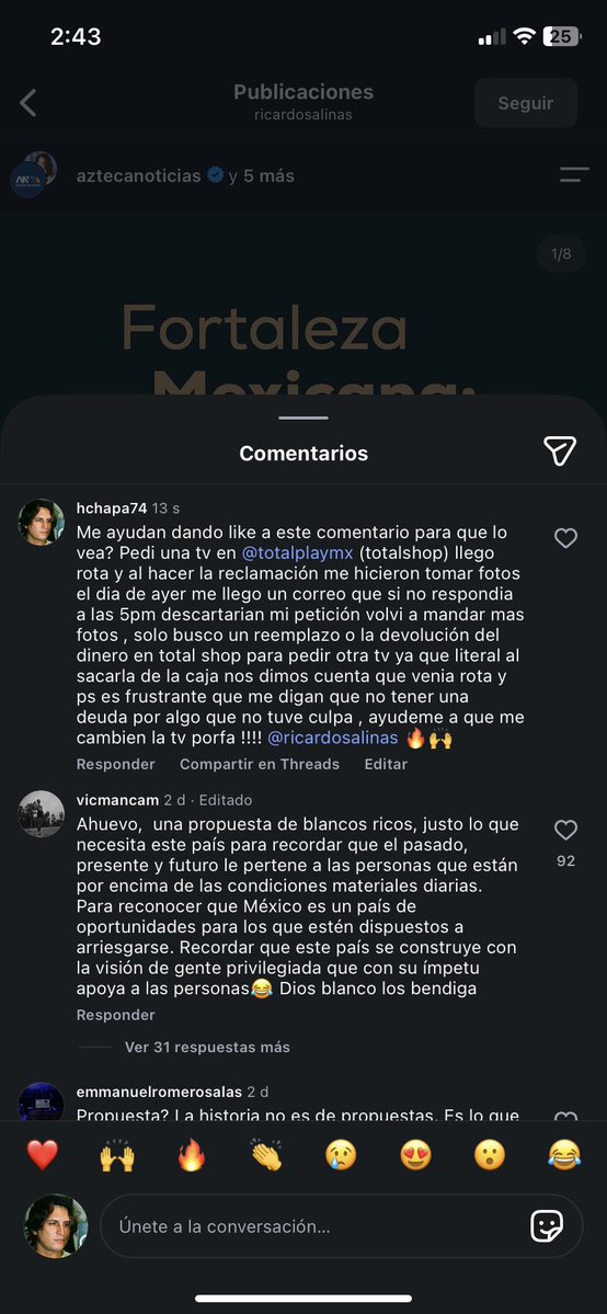 Hbochapa74's tweet photo. @RicardoBSalinas @RicardoBSalinas haga paro tio richi oara que me hagan reembolso y adquirir otra tv en totalshop o que me la cambien porfa 🙏🏻 https://t.co/nrFz0WEFGN