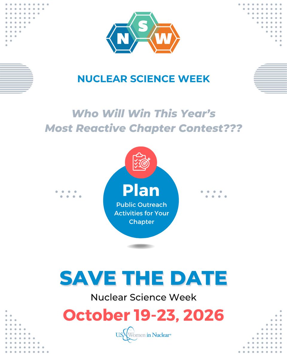 WomenInNuclear's tweet photo. What's your plan for #Nuclear #Science Week?!?!?! @nuclearsciweek #nuclearsciweek https://t.co/M9NqHGyk5y
