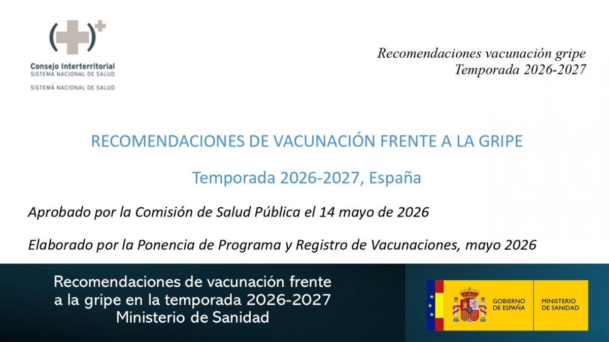 CAV_AEP's tweet photo. El Ministerio de Sanidad ha publicado las recomendaciones de vacunación frente a la #gripe para la temporada 2026-27, con el objetivo de reducir la morbimortalidad y el impacto de la enfermedad, especialmente en las personas con mayor riesgo. 
https://t.co/CJCxDclaMH https://t.co/5Tj8AbLq4i