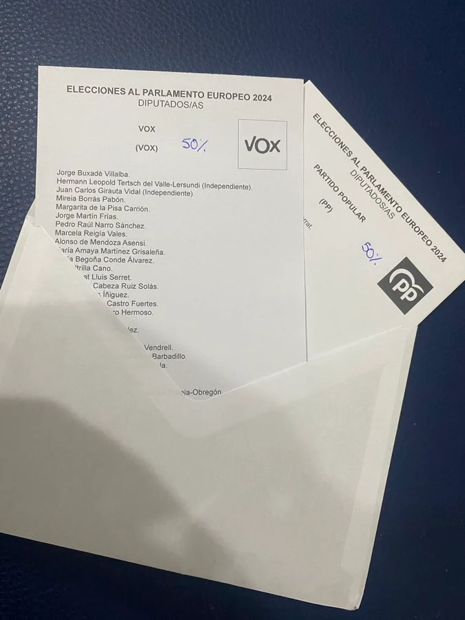 Idiazaquso's tweet photo. Propongo que todos los españoles de bien metan las papeletas de VOX y PP juntas en el sobre para minimizar la posibilidad de fraude electoral. https://t.co/I72lJuWhfg