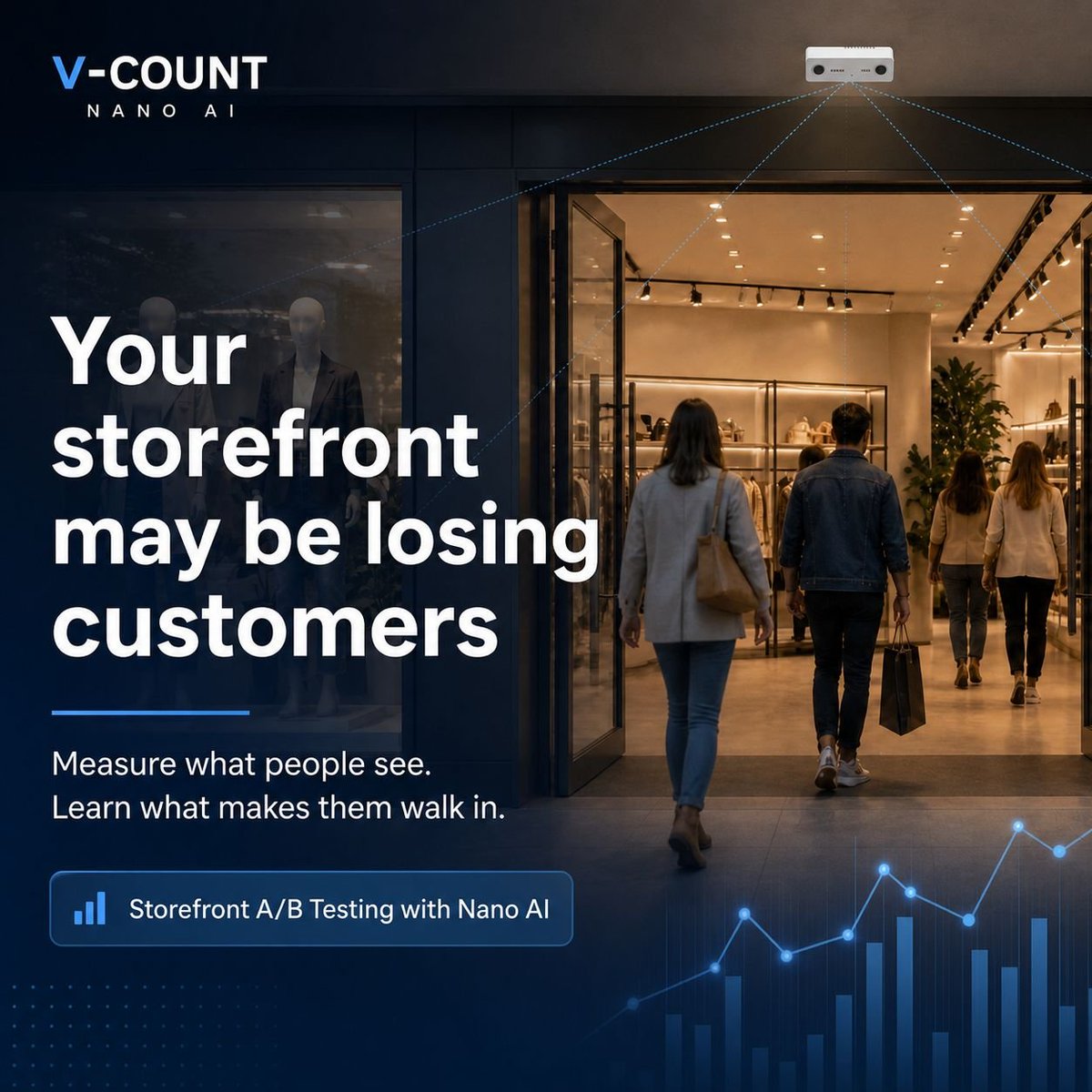 VCount's tweet photo. Turn passing traffic into higher profits.

Measure who walks past and who walks in. Test your displays, find what works and scale it with Nano AI + BoostBI.

Illustrative example; results vary.

More slides in the reply. https://t.co/VaYbAWe54p