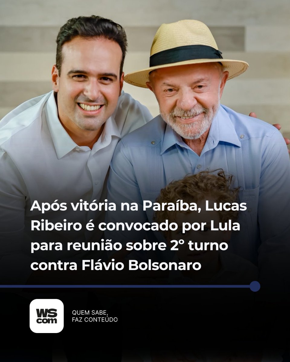 wscom's tweet photo. APÓS REELEIÇÃO NA PARAÍBA, LUCAS RIBEIRO É CONVOCADO POR LULA PARA ARTICULAÇÃO DO SEGUNDO TURNO EM BRASÍLIA

A reunião marca a largada da mobilização do grupo governista para reagrupar forças regionais.

ℹ️ Saiba mais acessando https://t.co/3N1p35DkVk https://t.co/emWGQ64JFC