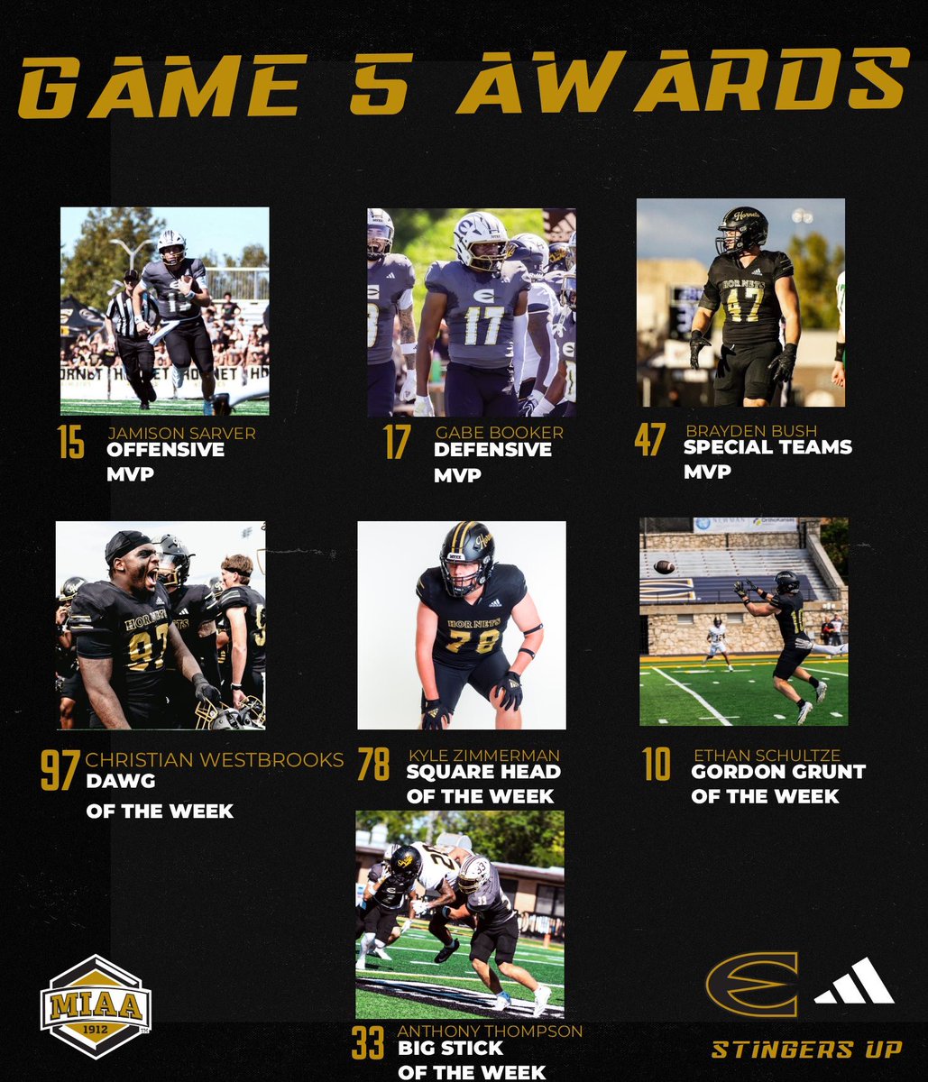 esuhornetsfb's tweet photo. These guys showed up and showed out on Saturday! 🐝🔥

Game 5 Awards🐝🏈

#StingersUp🐝 | #FOE🐝🧱 | #UNIT https://t.co/fdmGCo3msP