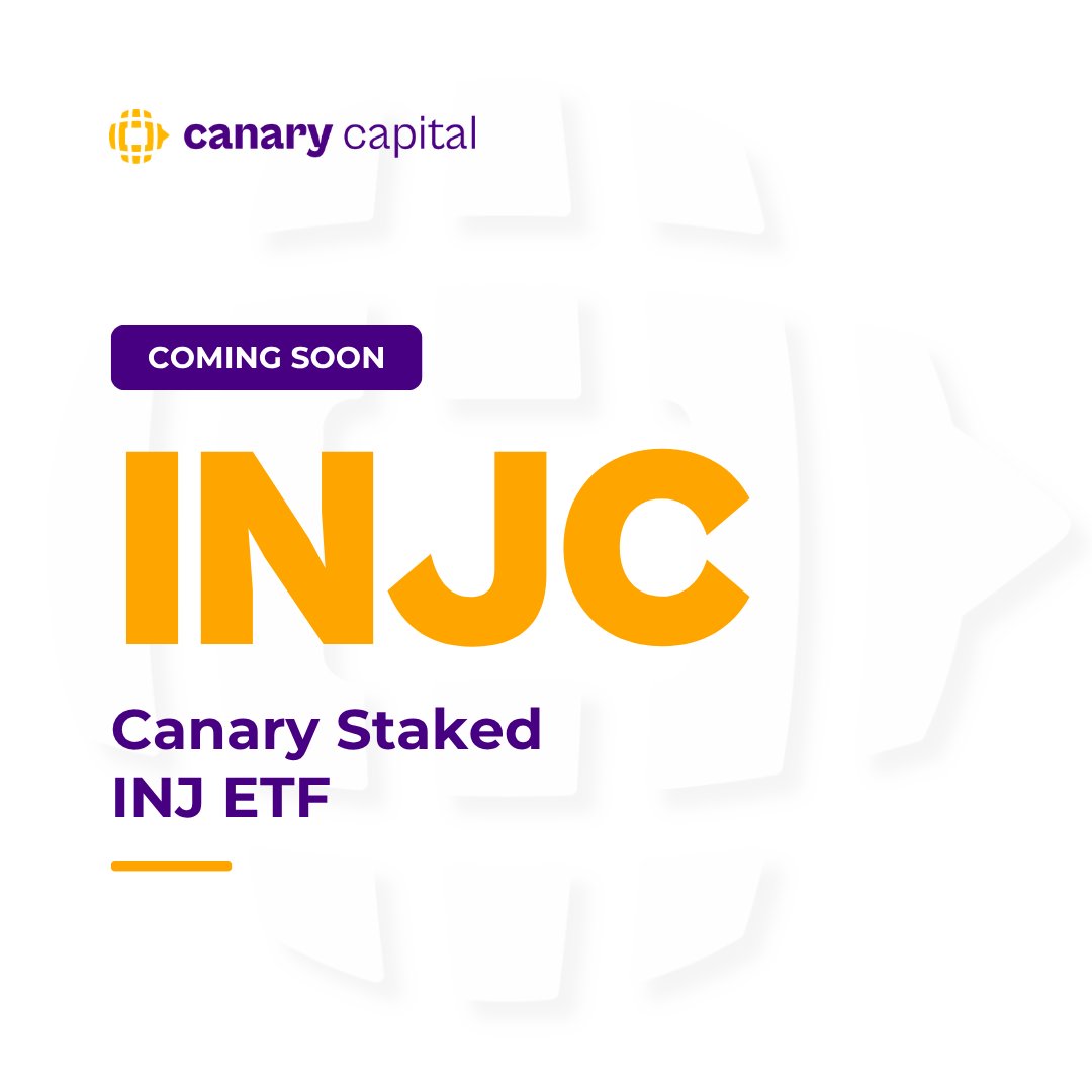 CanaryFunds's tweet photo. 🐤 The Canary Staked INJ ETF (Ticker: INJC) is coming soon.

View our SEC filing: https://t.co/etBUQR2MCp https://t.co/zAOnjfKtFd