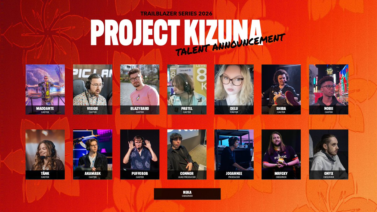 Trailblazer_gg's tweet photo. Say hi to your #TrailblazerSeries Project Kizuna Group Stage talents!

Tune in for the first broadcast tomorrow at 7PM CEST.